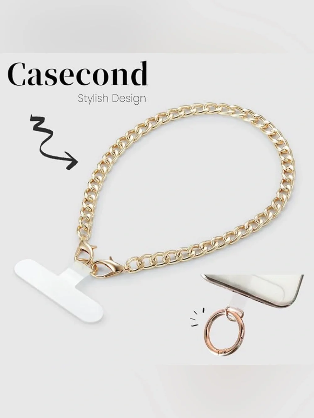 Phone Lanyard Bundle: Crossbody & Gold Chain Wrist Strap